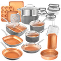 32 Pcs Nonstick Cookware Bakeware and Food Storage Set E7467
