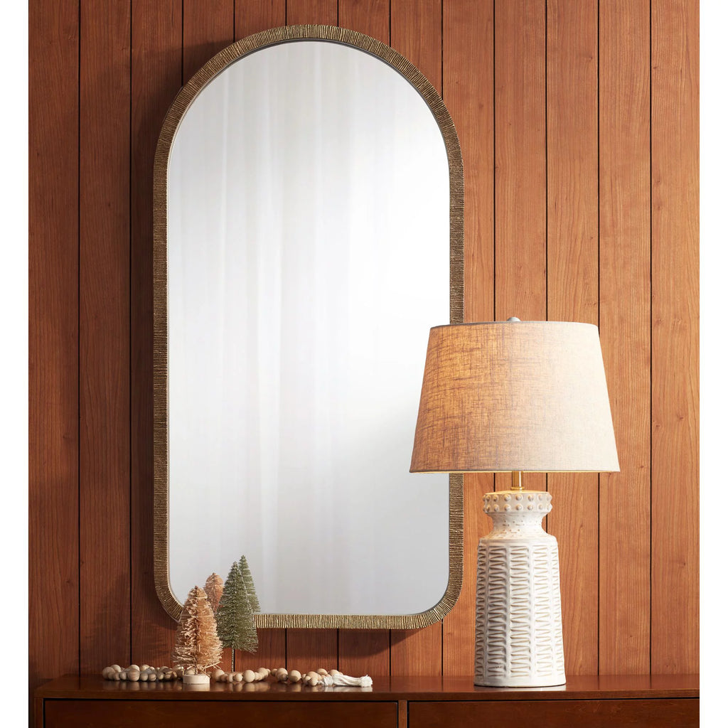 26" High Cream White Glaze Table Lamp U1278
