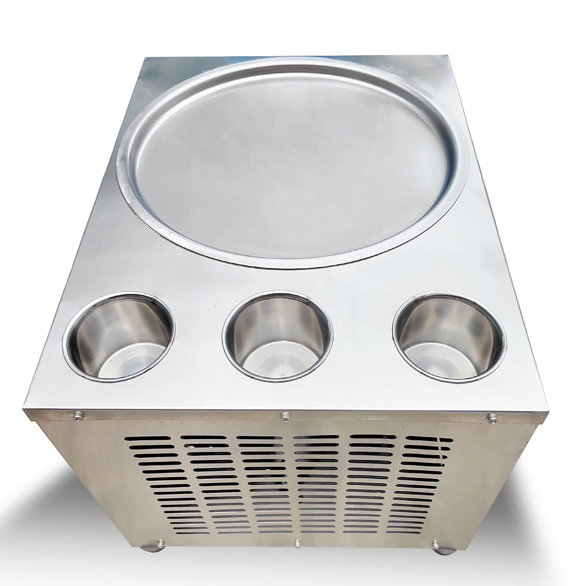 18'' Round Ice Pan Ice Cream Roll Machine, 3 Tanks O413