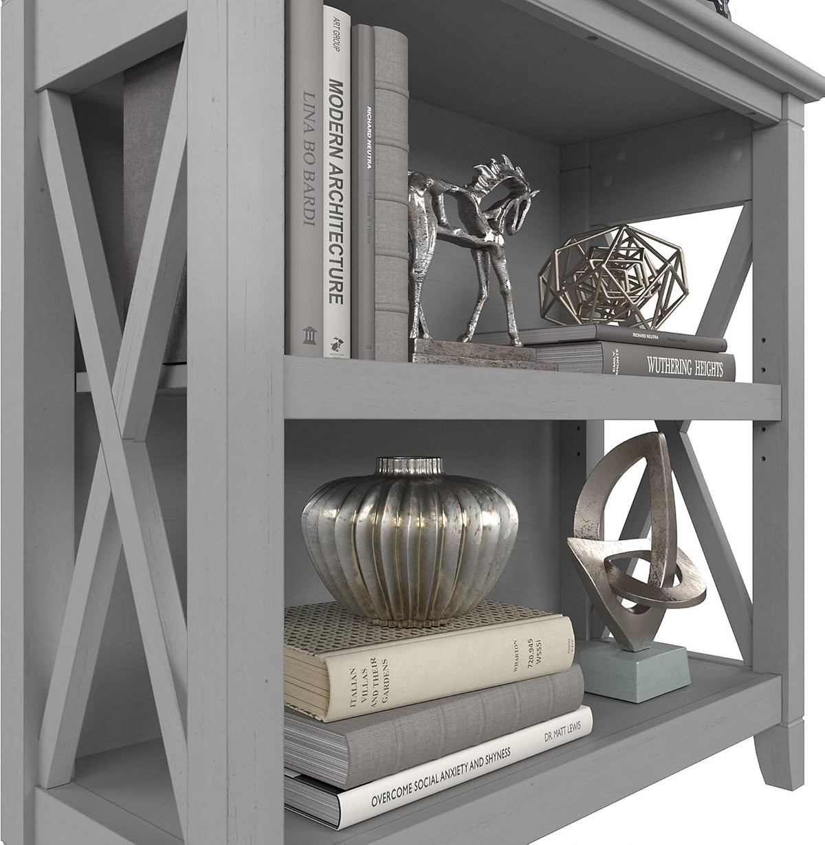 2 Shelf Bookcase, Cape Cod Gray N177206