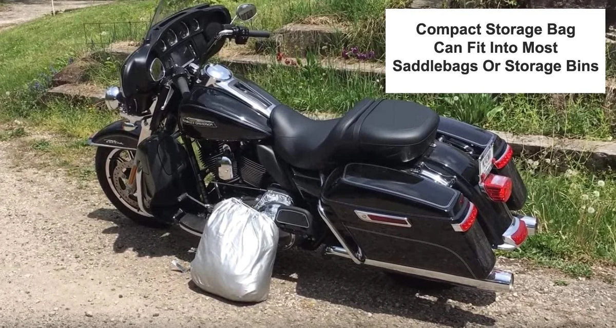 Motorcycle Cover with Reinforced Securing Straps and Storage Bag H968329