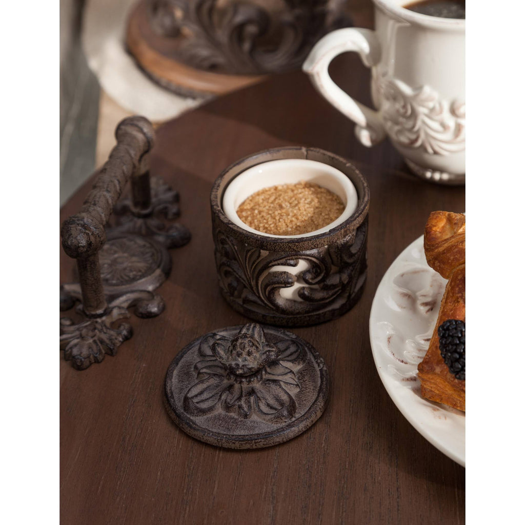 Wood Lazy Susan with Metal Handles N1034