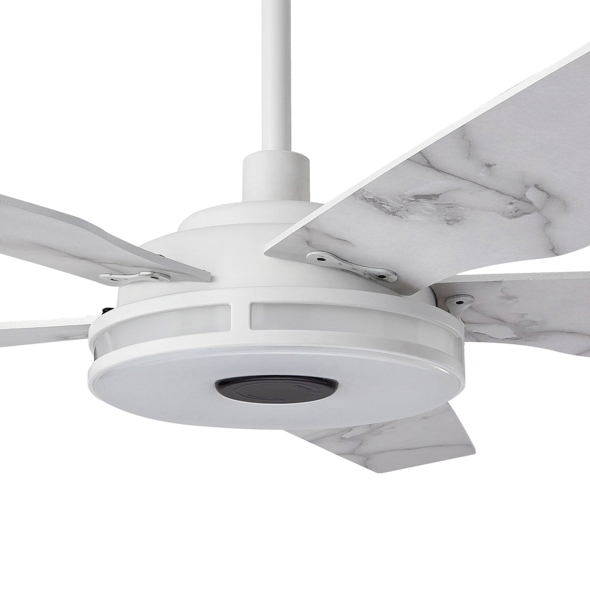 White Smart Ceiling Fan with Dimmable LED Light and Remote O639739