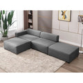 Light Grey L Shape Modular Sectional Sofa with Ottomans X10445
