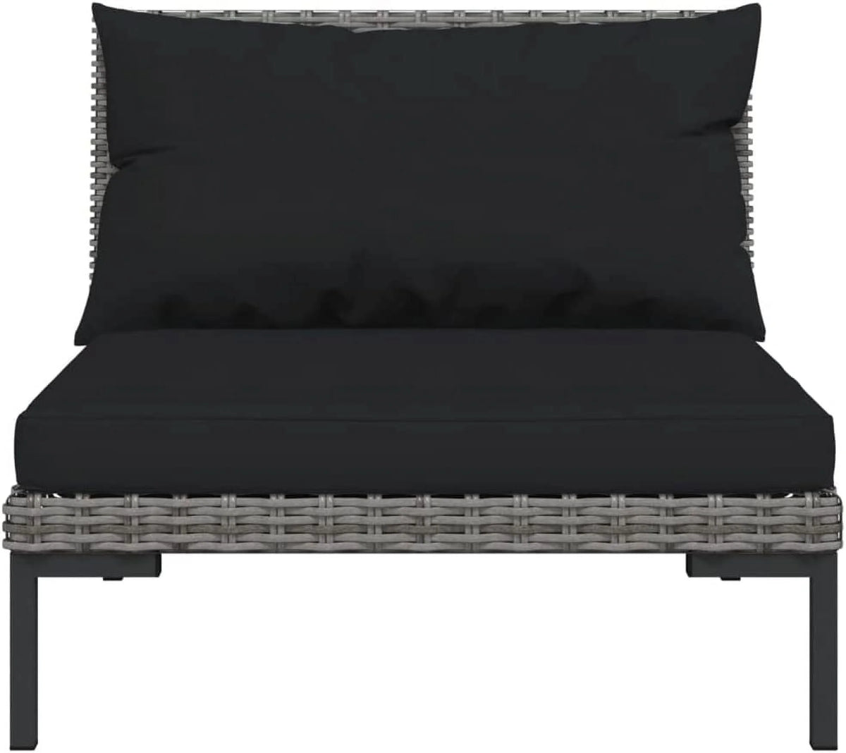 14 Piece Patio Lounge Set with Cushions Poly Rattan Dark Gray P1562