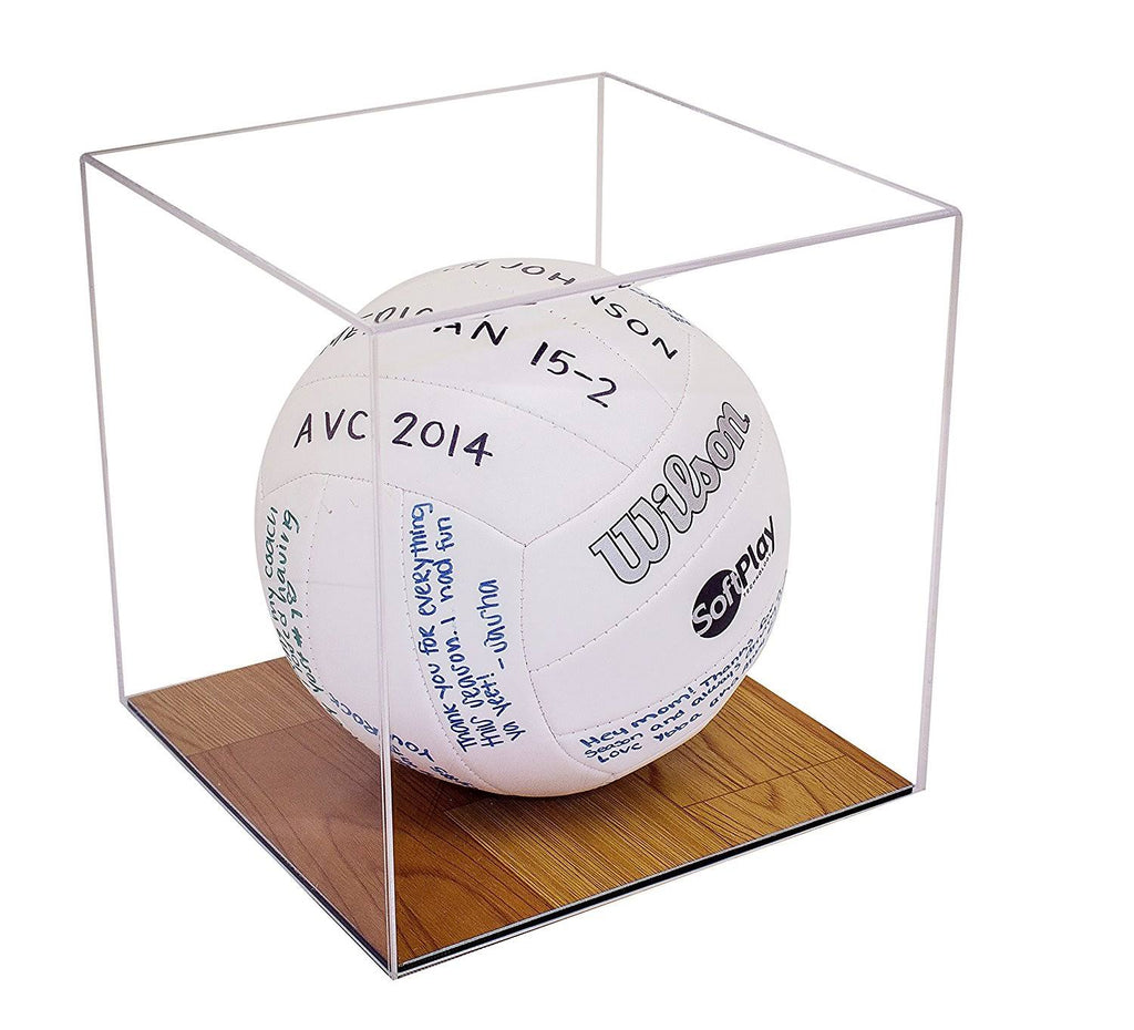Clear Display Case with Simulated Wood Floor F4175
