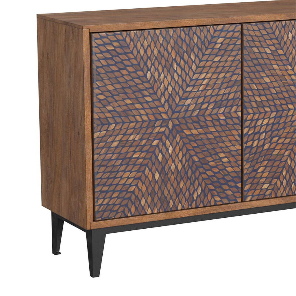 Brown Server in Wood and Metal K2777