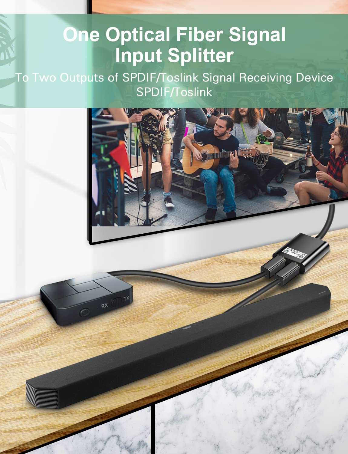 24K Gold Plated Toslink Optical Splitter 1 in 2 Out N10536