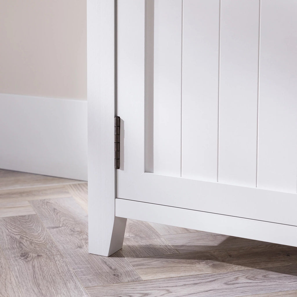 White Grooved-Door TV Stand M183014