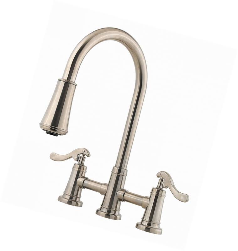 Brushed Nickel 2-Handle Pull-Down Kitchen Faucet J528905