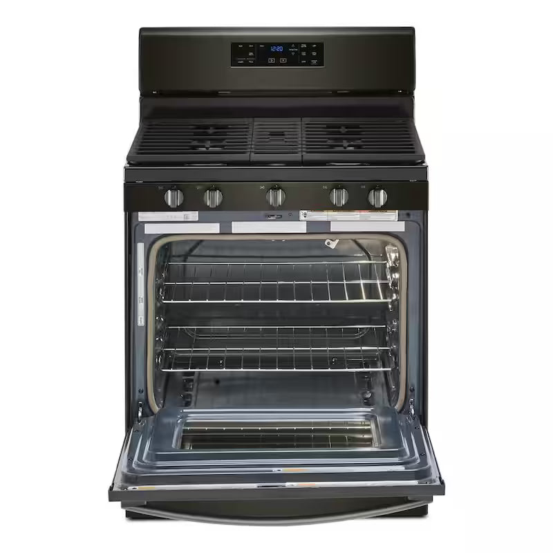 5.0 cu. ft. Gas Range with Self Cleaning in Black Stainless O269