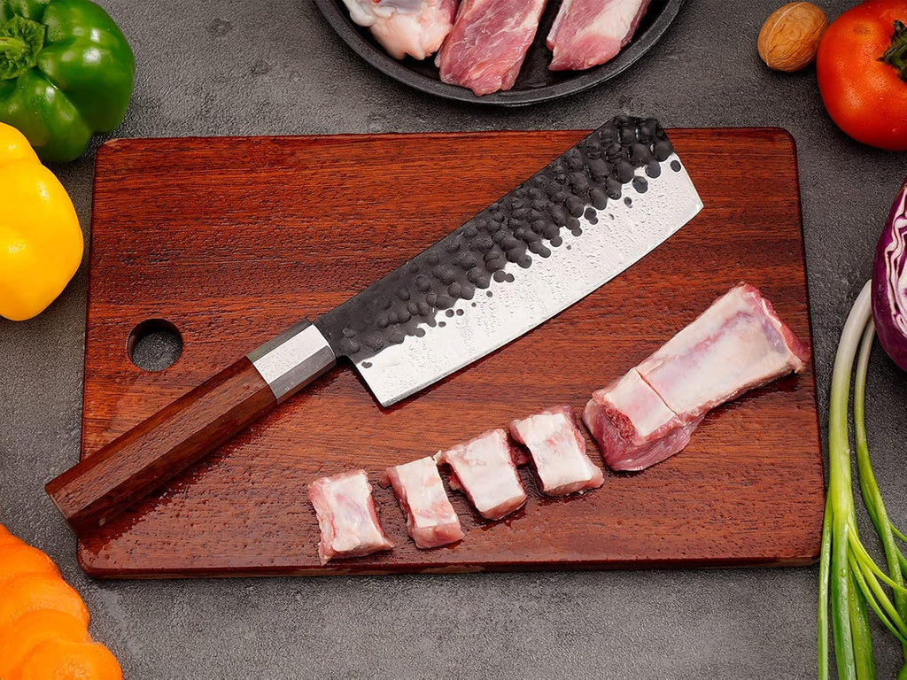 Black 7 inch High Carbon Steel Bone Chopping Knife L121