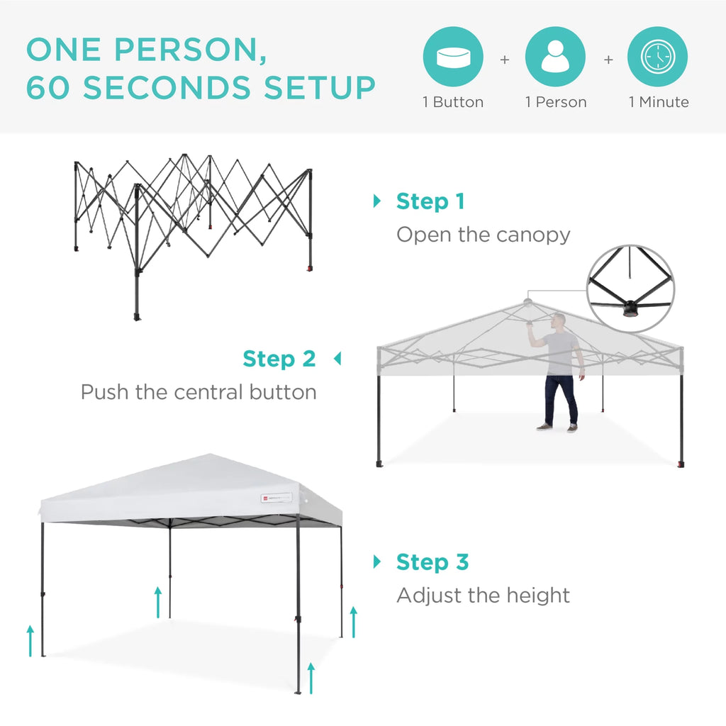 10x10ft Pop Up Canopy Tent with Carry Case - White U1073