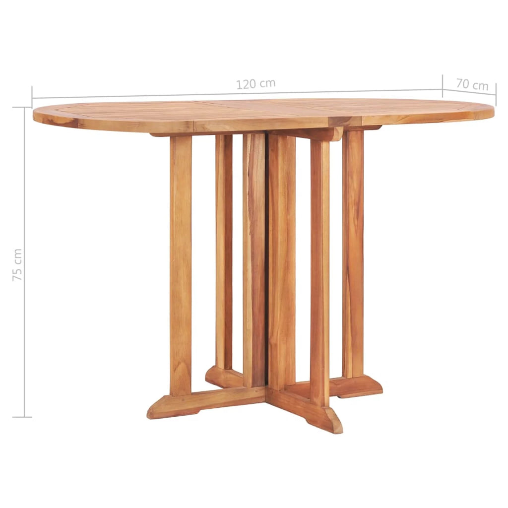 Folding Extendable Teak Wood Oval Outdoor Dining Table I831558