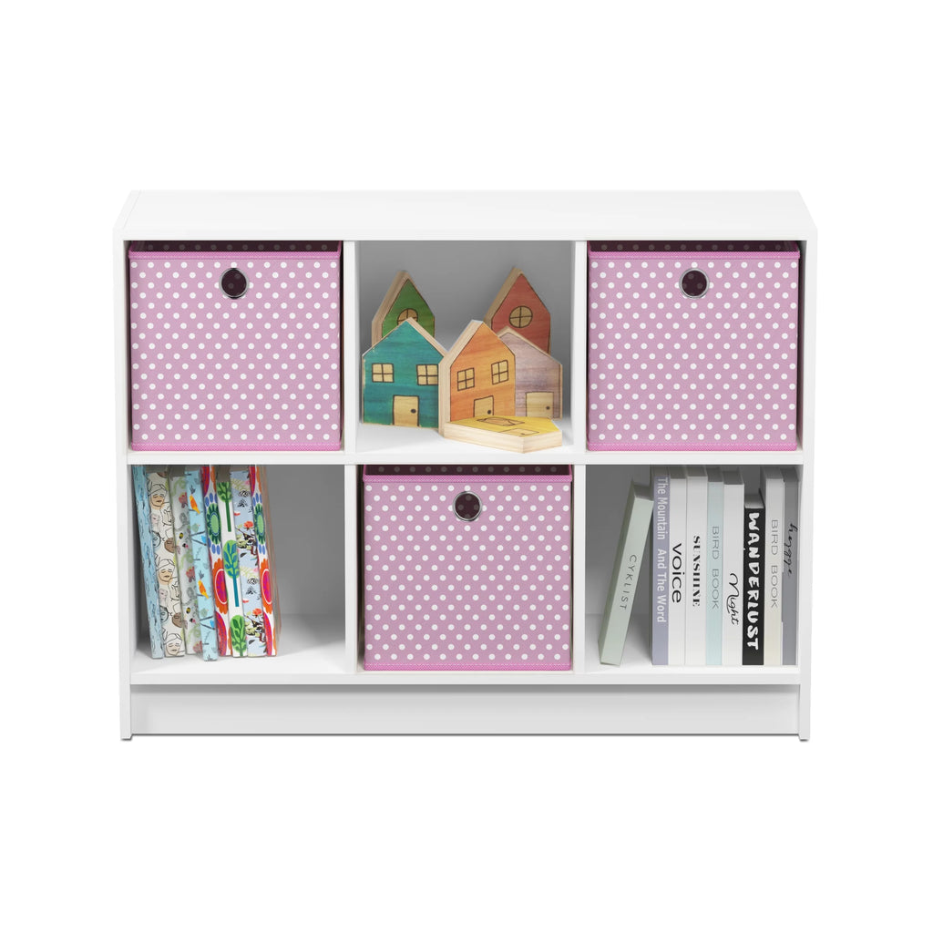 6 Cube Storage Organizer Bookcase with Bins V329