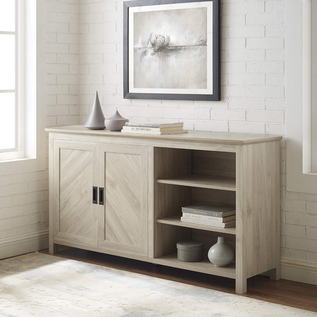 58 Inch Dark Walnut Wood Buffet Sideboard Cabinet X568496