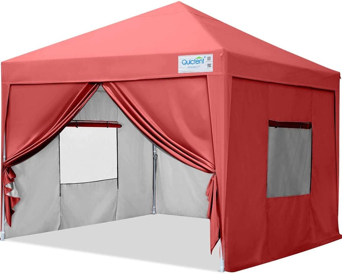 Beige 8x8 Pop up Canopy Tent with Sidewalls R9159