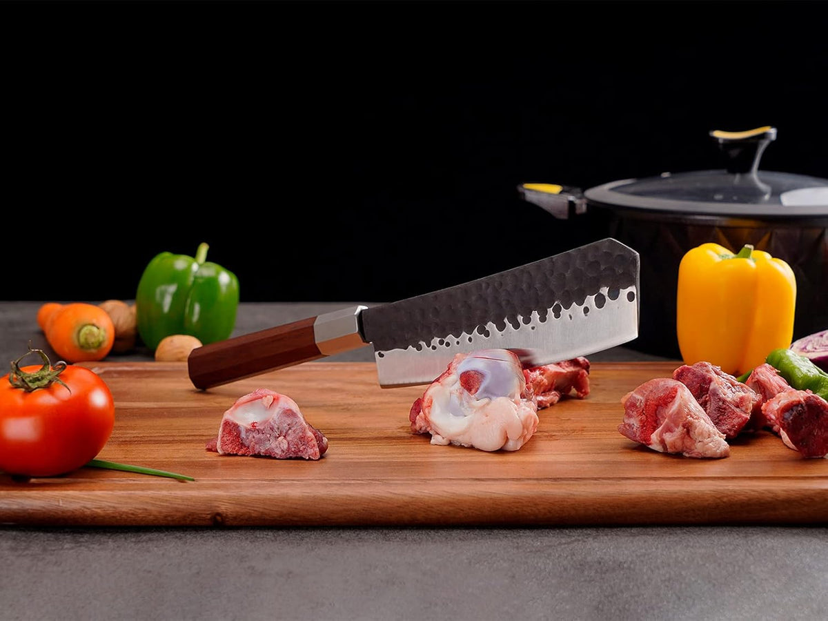 Black 7 inch High Carbon Steel Bone Chopping Knife L121