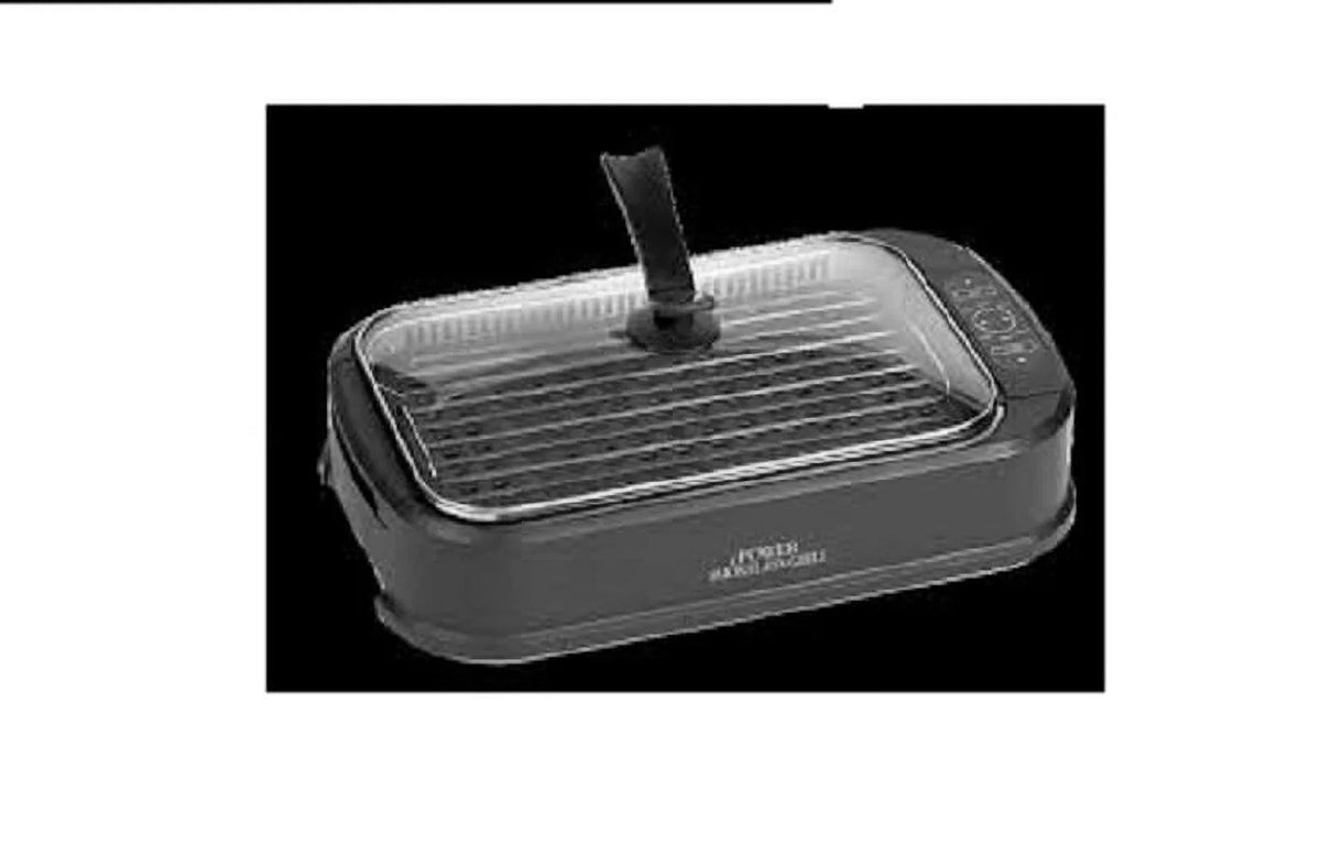 Black Non-Stick Electric Grill with Tempered Glass Lid A796