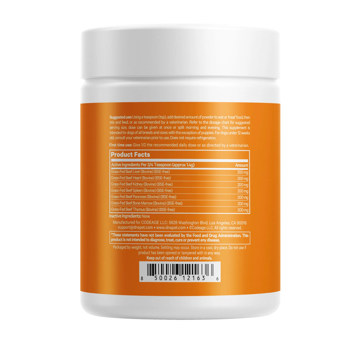 Beef Organ Supplement for Dogs 3 oz V35012