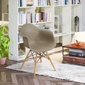 Light Brown Wood Flared Arm Dining Chairs Set of 2 U48646