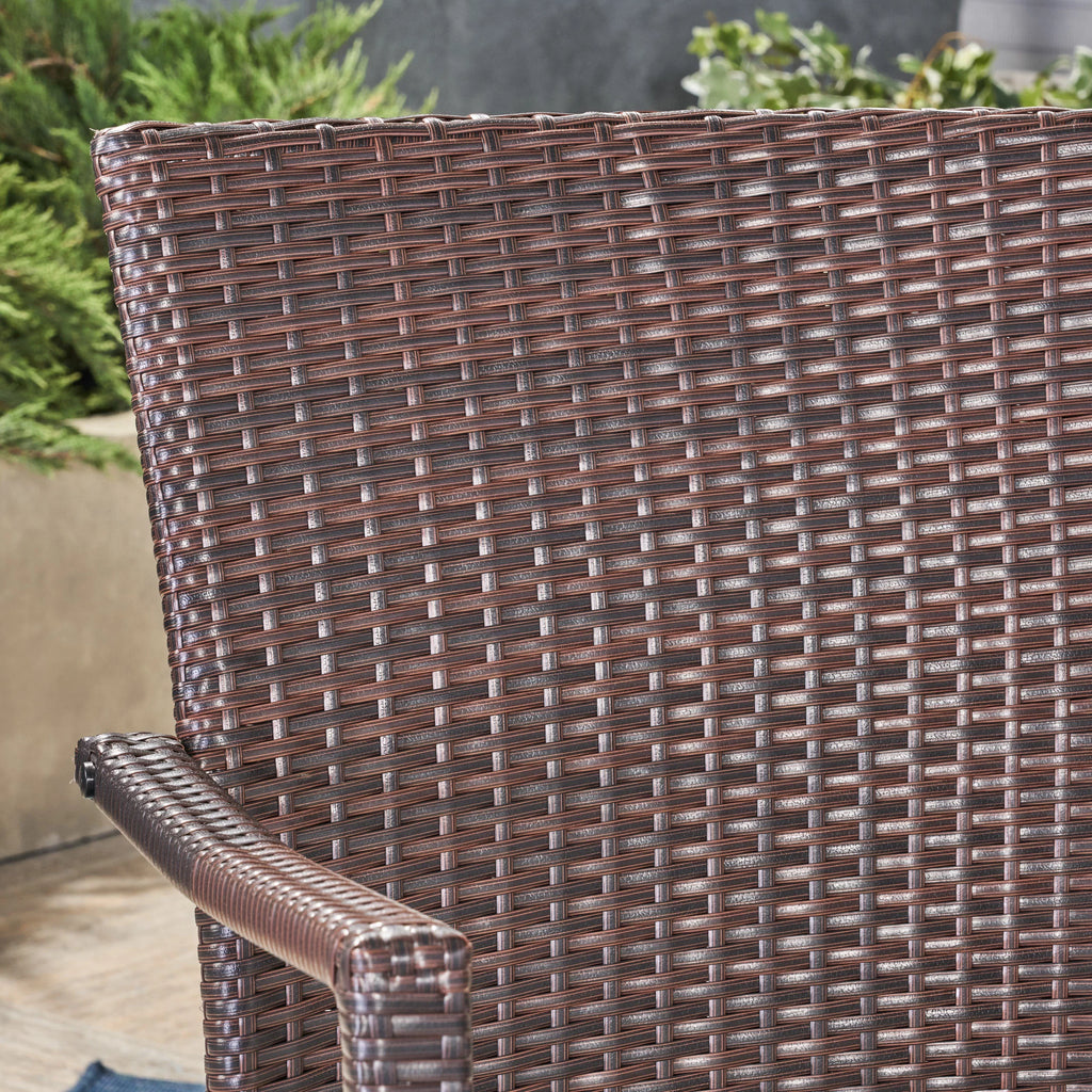5 Piece Wicker and Acacia Wood Dining Set F34013