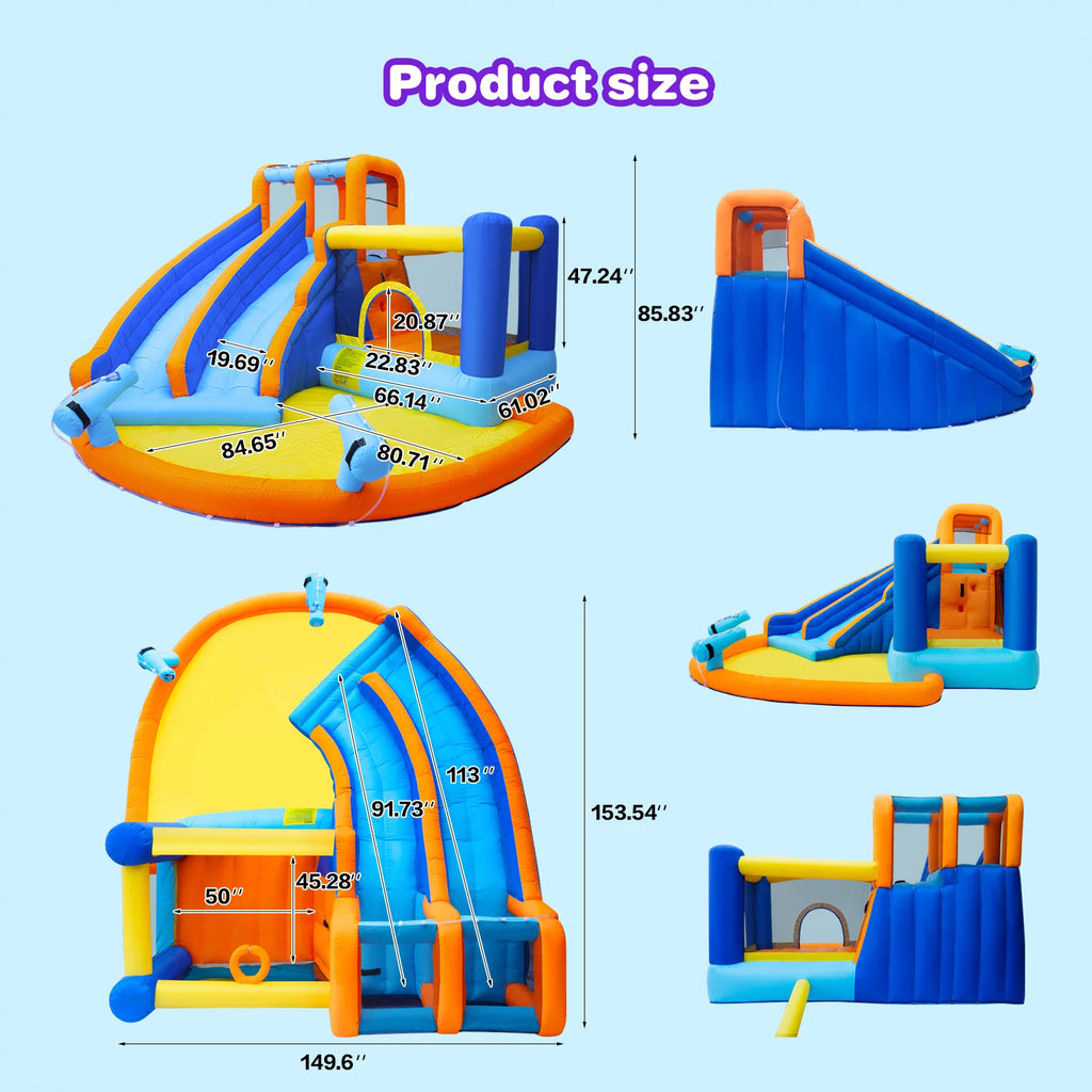 Kids Inflatable Water Slide Bouncer with Pool and Air Blower X2417