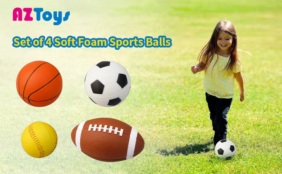 Set of 4 Soft Foam Sports Balls U110212