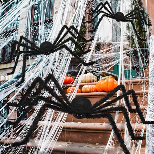 3 Pack Giant Spider Halloween Decorations R751
