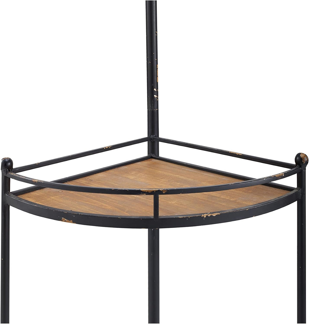 Black Metal and Wood Coat Rack C385174