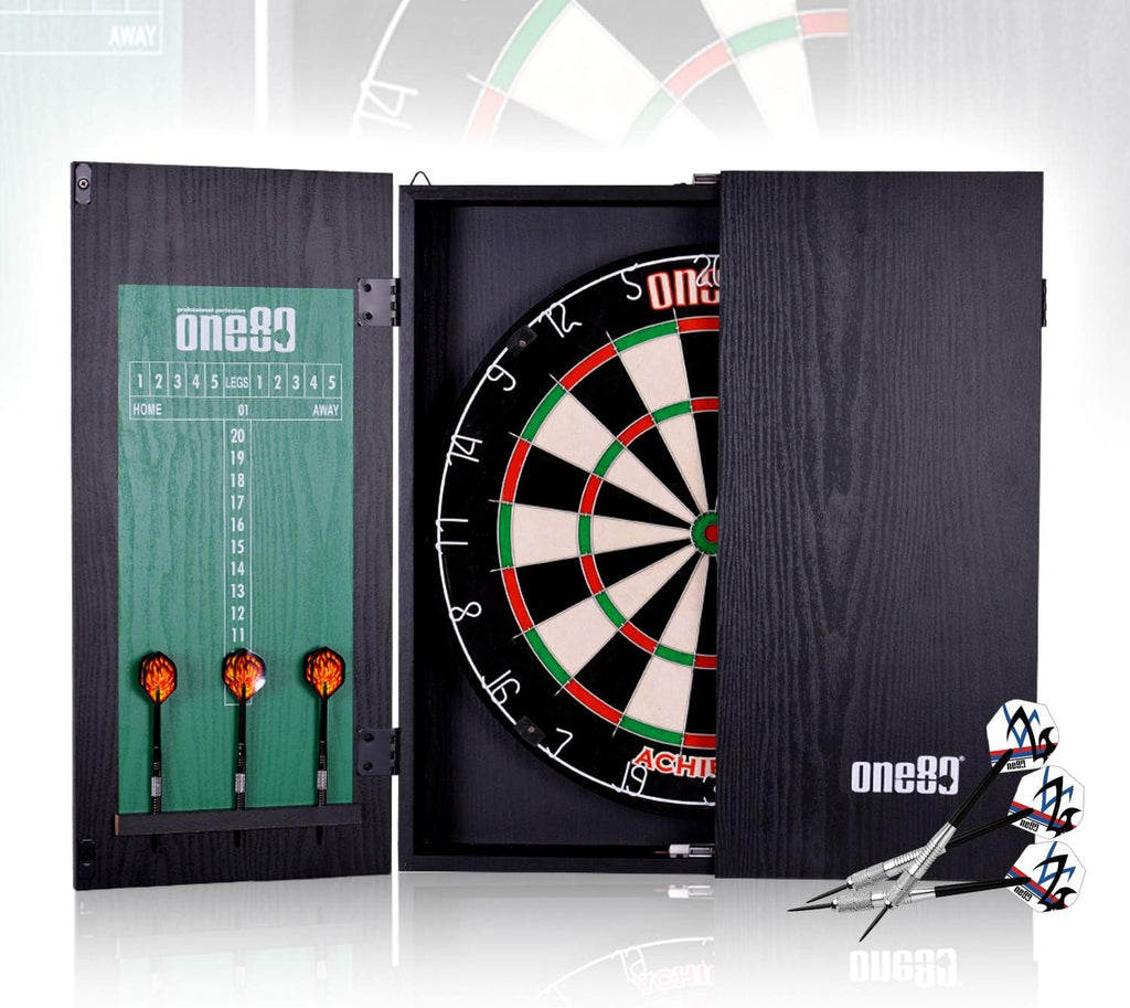 All-in-One Dartgame Center with Sisal Dartboard and Cabinet V4858