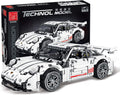White GT3 Racing Car MOC Building Blocks Construction Toy, 1:14 Scale Sports Car Model, 1268 Pcs, Pack of 2 D6740
