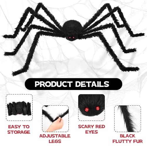 3 Pack Giant Spider Halloween Decorations R751