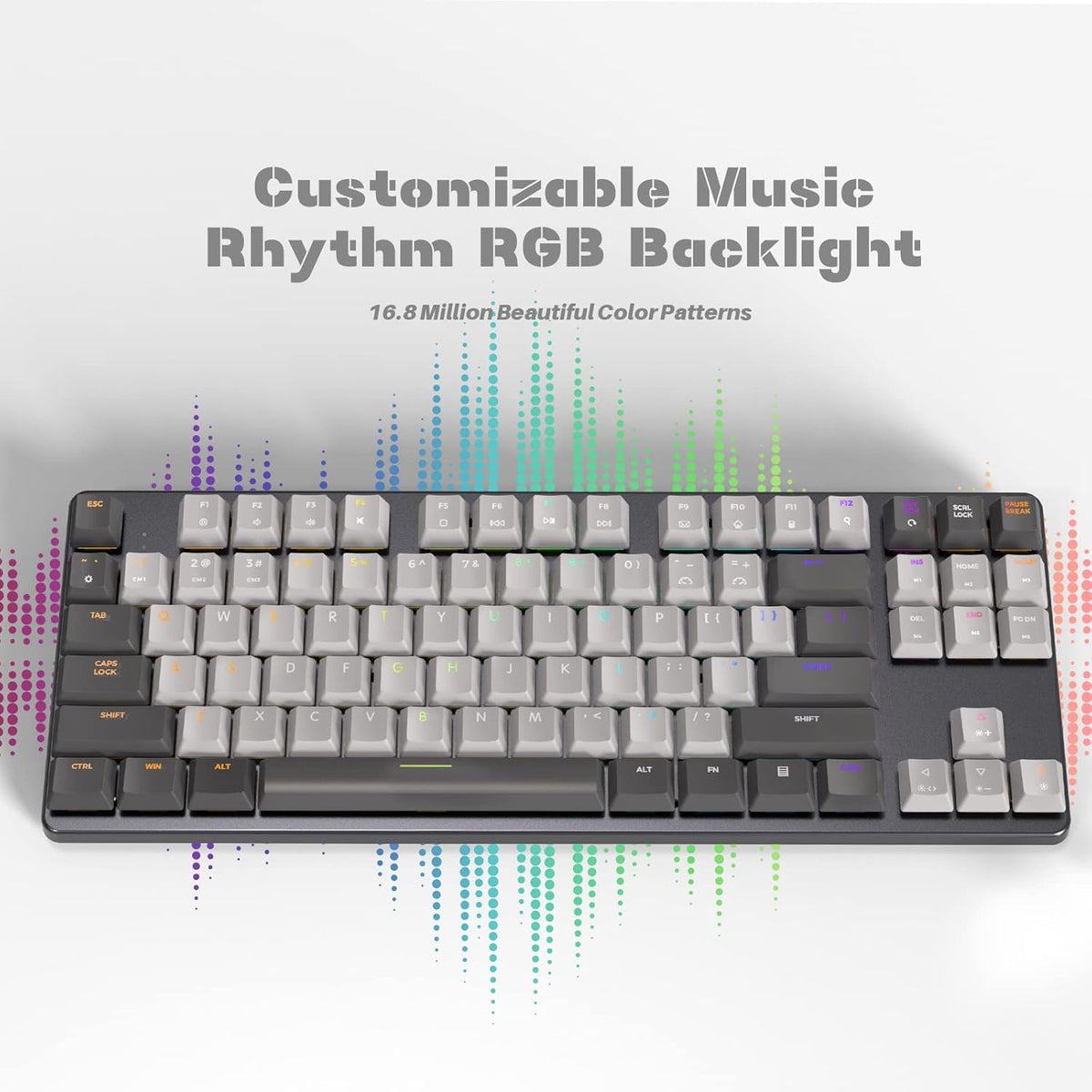 87 Keys RGB Mechanical Keyboard, Low Profile Aluminum TKL Hot-Swappable Ultra-Slim Y6820