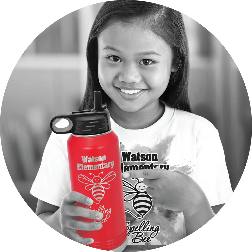 Black 32 oz Vacuum Insulated Stainless Steel Water Bottle with Flip Top Straw Q5396