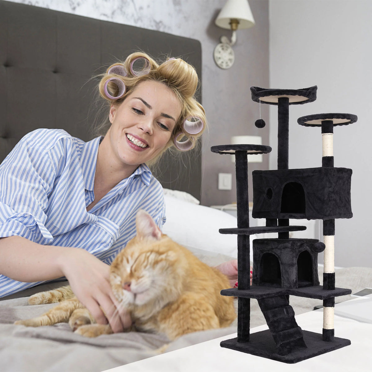 54in Dark Gray Cat Tree Tower S51949