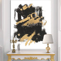 Gold and Black Modern Glam Canvas Artwork Print - 30 in. Wide x 40 in. High G562