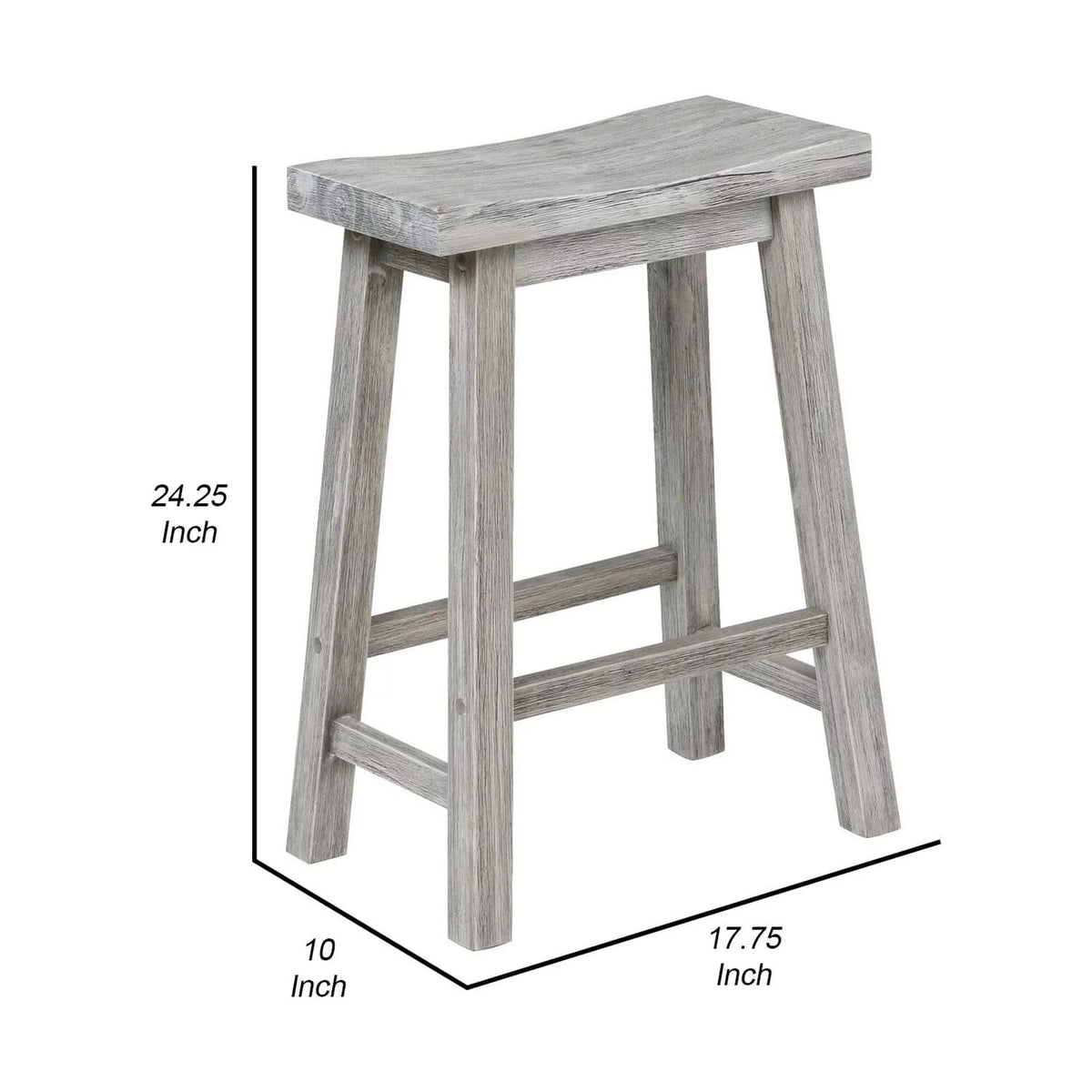 Gray Wooden Counter Stool I890
