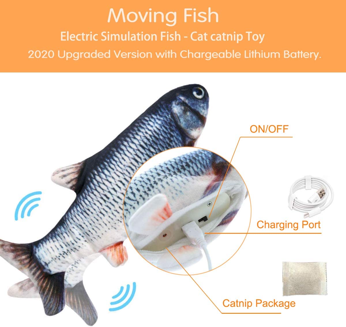 Electric Flopping Fish Cat Toy E5658