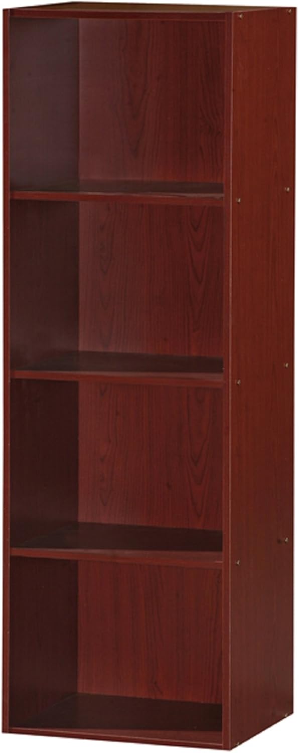4 Shelf Bookcase, Mahogany Pack of 2 R86469