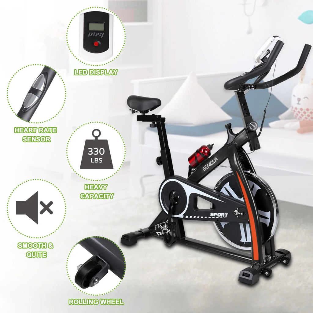 Black Indoor Exercise Bike Stationary Cycling I442