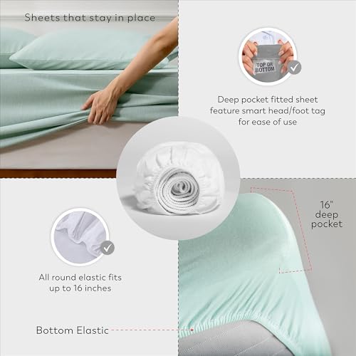 100% Cotton Percale 4-Piece Bed Sheets Set N182680