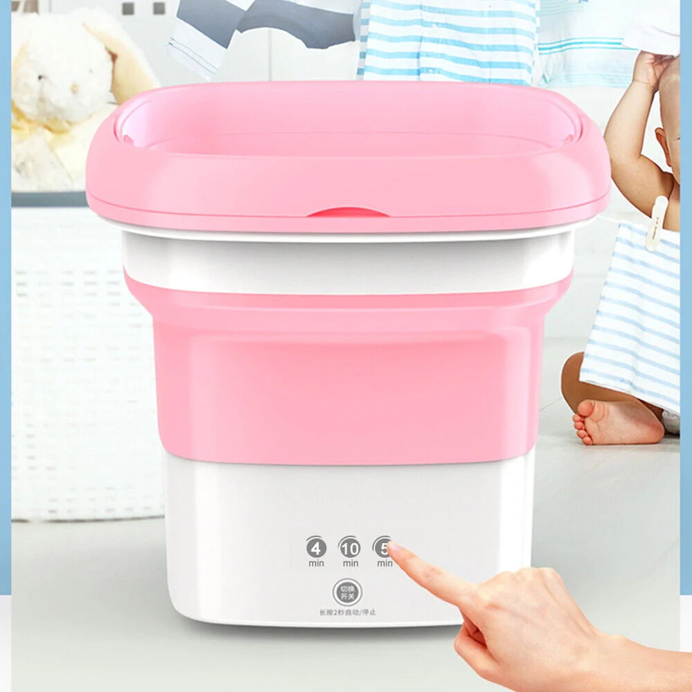 Mini Folding Portable Washing Machine with Dryer Bucket Blue R11759