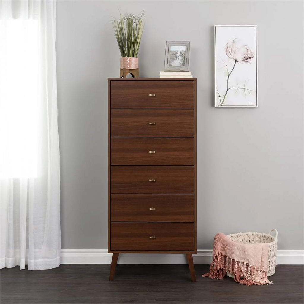 Cherry 6-Drawer Composite Wood Tall Chest A253