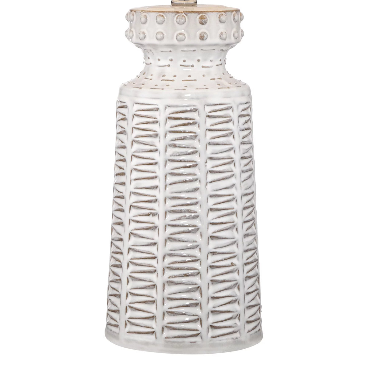 26" High Cream White Glaze Table Lamp U1278
