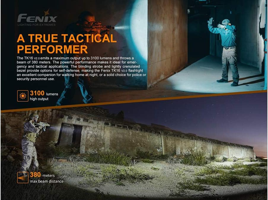Tactical Flashlight with 2X 5000mAh USB-C Rechargeable Battery M405058