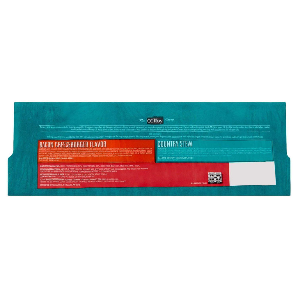 Bacon Cheeseburger and Country Stew Flavor Wet Dog Food G16716