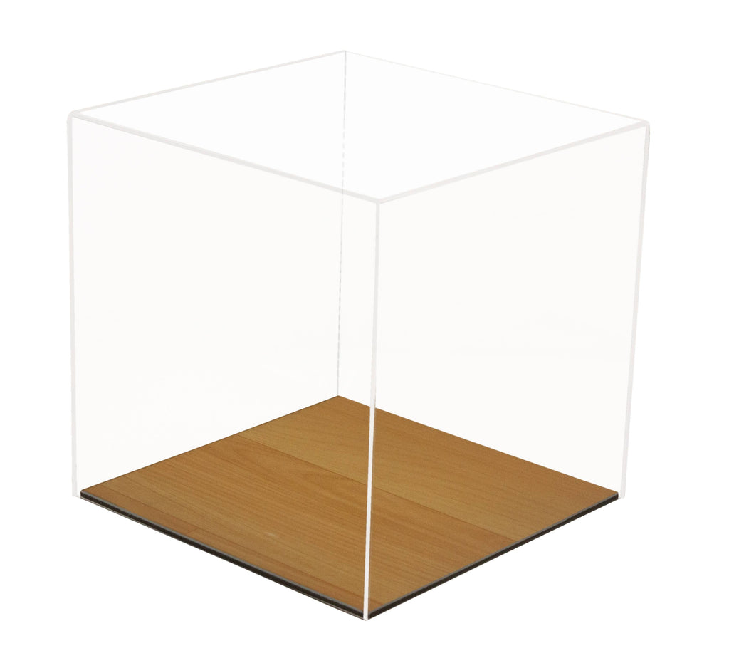 Clear Display Case with Simulated Wood Floor F4175
