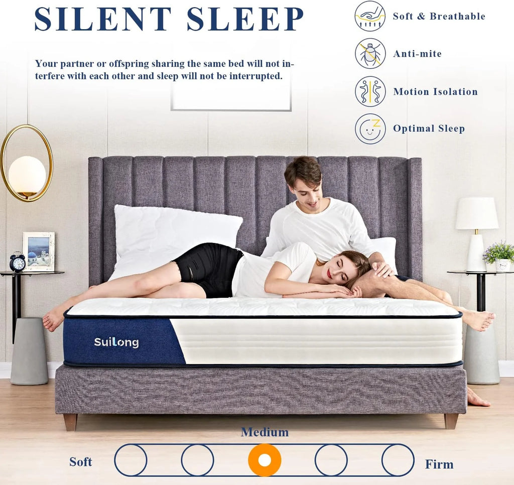 10 Inch King Size Memory Foam Innerspring Mattress O38526