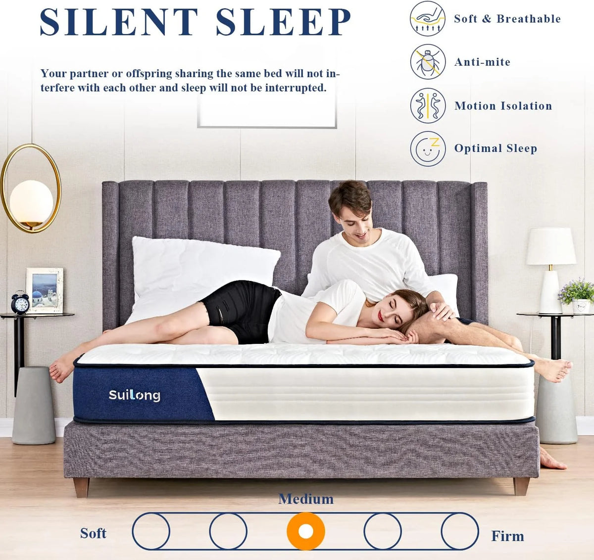 10 Inch King Size Memory Foam Innerspring Mattress O38526